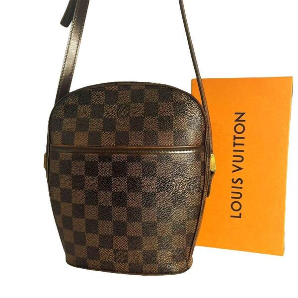 【鑑定済】ルイヴィトン LOUIS VUITTON ダミエ イパネマ ショルダーバッグ ブラウン 茶 クロスボディ