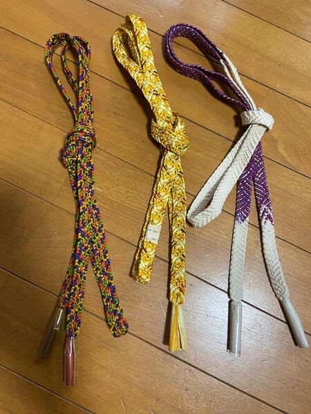 A 帯締め 3本セット 正絹 平 着物 和物 和服 和装 和風