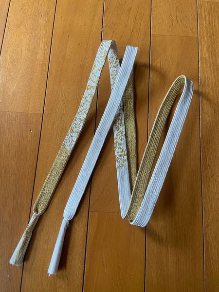 A 留袖用帯締め④ 正絹 白 金糸 婚礼 着物 礼装 和物 和服 和装 和風