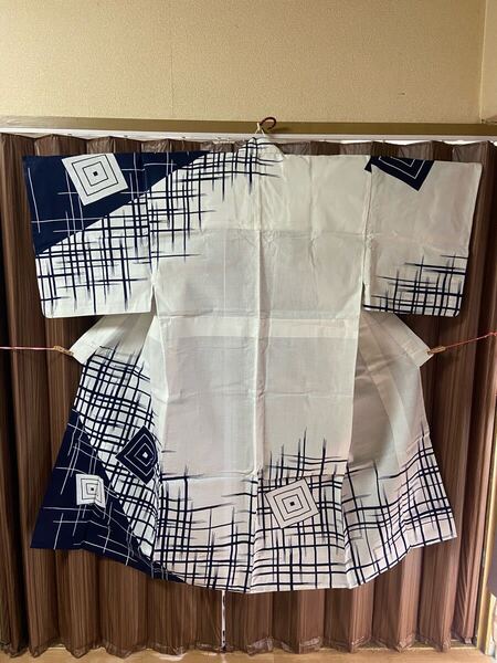 A メンズ浴衣セット 白地 角帯 腰紐 着物 和物 和服 和装 和風