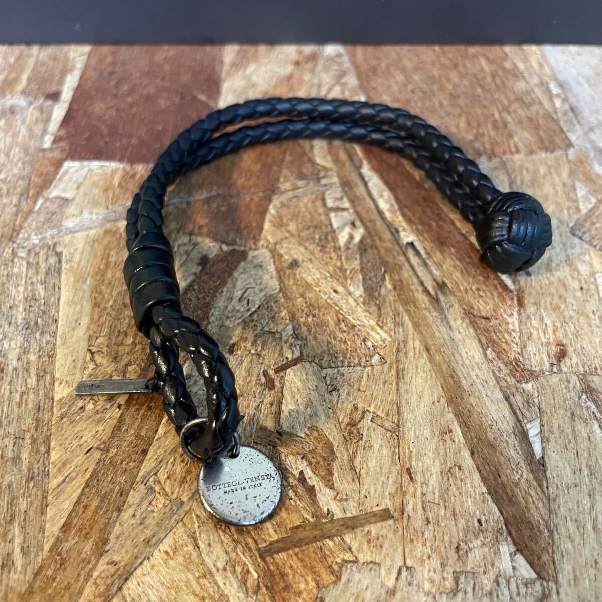 ヤフー様Bottega Veneta レザー ブレスレット 2連 ダークブラウン ボッテガヴェネタ BOTTEGAVENETA ブレスレット レザー ダーク