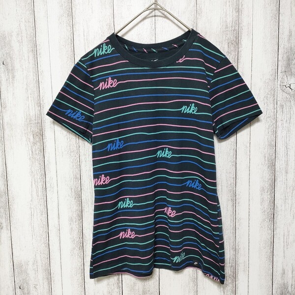 NIKE TEE ナイキ (S) ロゴ 半袖Tシャツ レディース 黒 ブラック