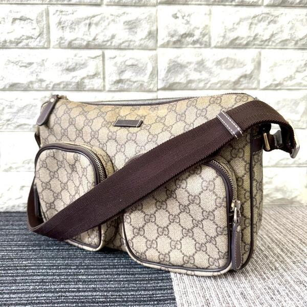 GUCCI グッチ GGスプリーム メッセンジャー ショルダーバック PVC