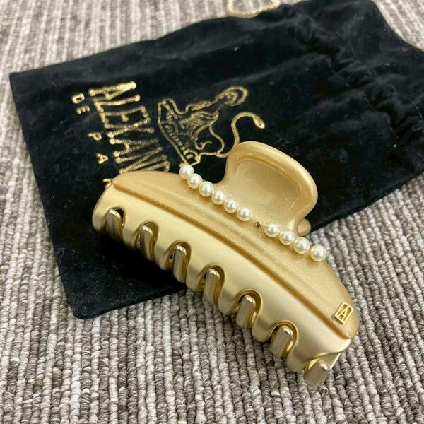 アレクサンドルドゥパリ バレッタ ヘアクリップ ゴールド パール