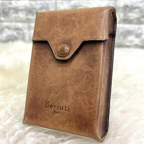 berluti ベルルッティ シガレットケース レザー ブラウン ロゴ