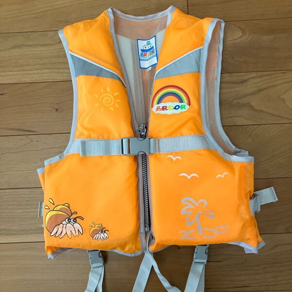 値下】ライフジャケット 子供用 ARDOR 救命胴衣 L オレンジ 子ども用 フローティングベスト キッズ 子供 子ども ライフベスト