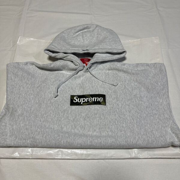 新品 23FW Supreme Box Logo Hooded Sweatshirt Ash Grey L シュプリーム 国内正規