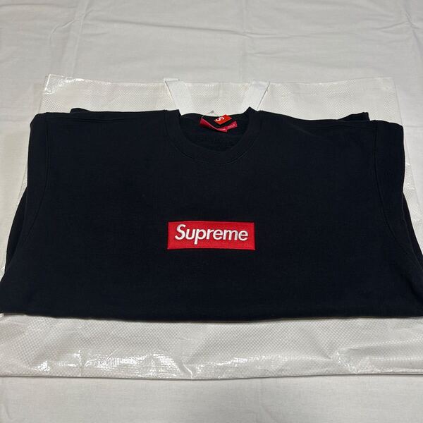 新品 22FW Supreme Box Logo Crewneck Black L シュプリーム 国内正規 ボックスロゴ