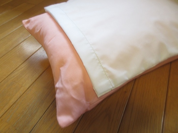 枕 そばがら枕 ソバ枕 綿素材 まくらカバー付き 無地ピンク 34X48サイズ