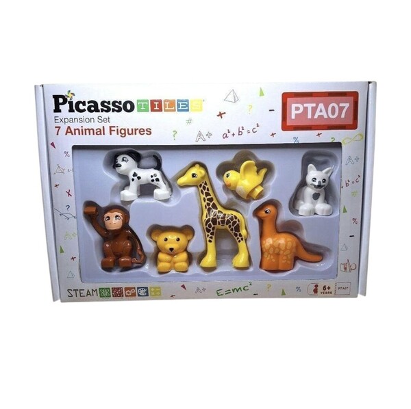 ピカソタイルズ 知育 おもちゃ 動物 アニマル アクションフィギュア 組立 マグネット ブロック BPAフリー