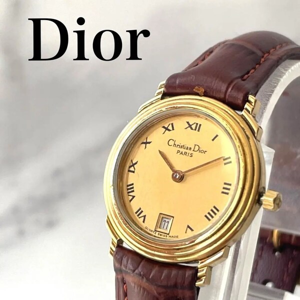 稼動品 クリスチャンディオール Dior ラウンド ゴールド オールド 腕時計