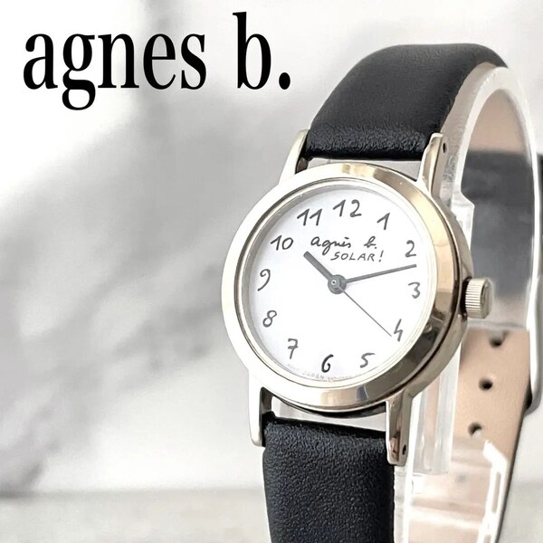 稼働品 agnes.b アニエスベー ソーラー ラウンド 腕時計 レディース