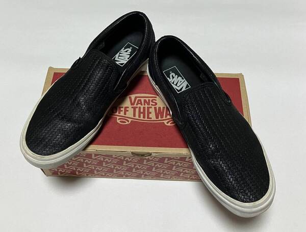 VANS バンズ レザー スリッポン ブラック US9.5 27.5cm