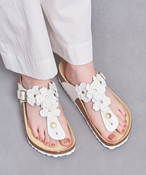 UNITED ARROWS 別注 BIRKENSTOCK GIZEH FLW ユナイテッドアローズ ビルケンシュトック ギゼ フラワー ホワイト サイズ38