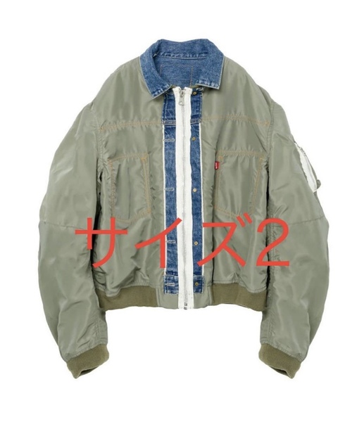 sacai x LEVI'S Men's Denim x Nylon Twill Reversible Blouson リーバイス サカイ サイズ2 新品