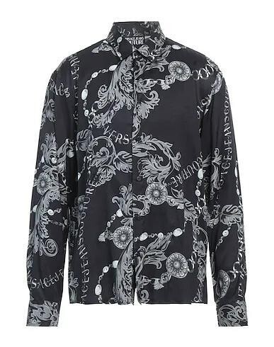 VERSACE JEANS COUTURE ヴェルサーチジーンズクチュール 長袖シャツ ブラック グレー Lサイズ ※ご購入から発送まで約1週間