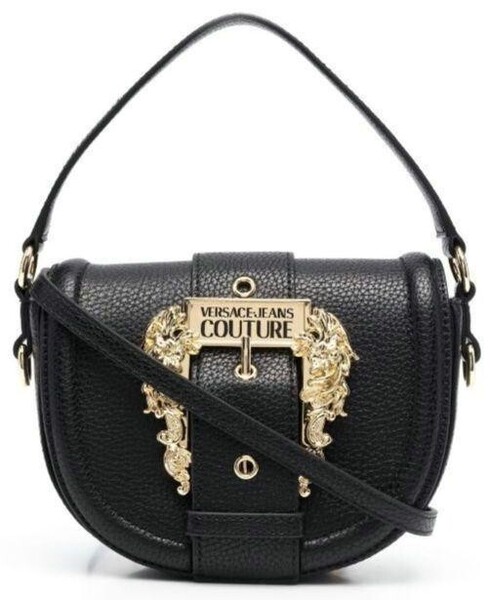 VERSACE JEANS COUTURE ヴェルサーチジーンズクチュール バロックバックル ハンドバッグ ショルダーバッグ ブラック