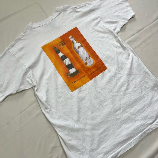 【XL】 90s USA製 SMIRNOFF TWIST ヴィンテージ Tシャツ 古着 スミノフ 企業 Budweiser お酒 アメリカ製 00s Vintage Tee 白 バドワイザー