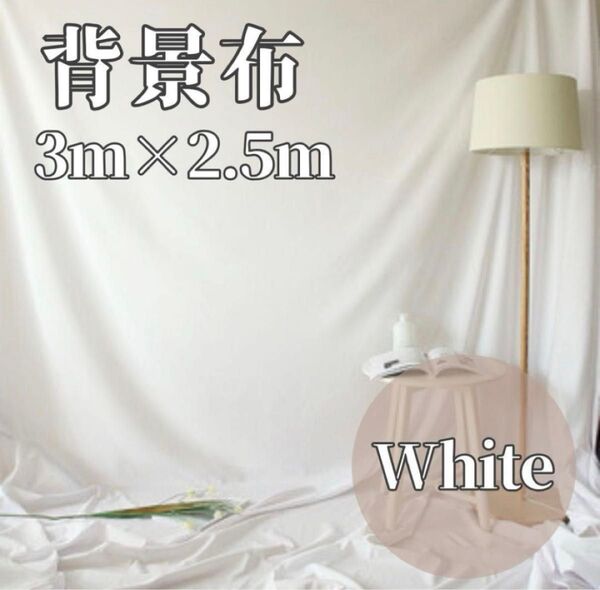 3m×2.5m 大判 背景布 白 撮影用 バックシート誕生日 ホワイト SNS