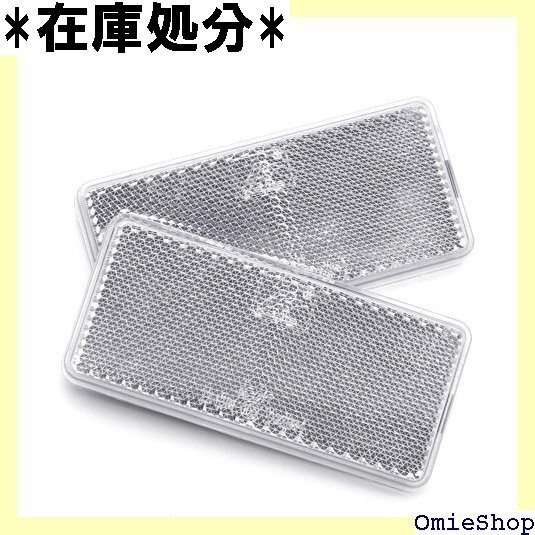 ホワイト 94x44 mm 夜 安全警告 反射板 ステッカー 車 トラック トレーラー バス リフレクター 672
