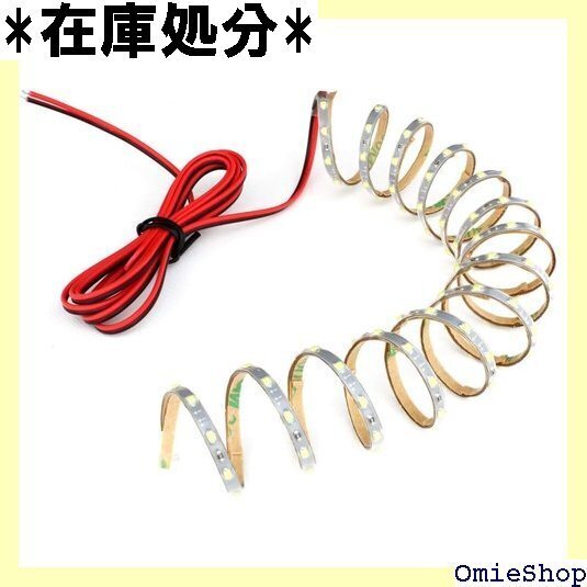 超極細 幅3mm 高密度 120LED/m 12V 防 ライト 30cm 灰色ベース ケーブル1m 発光色:白色 994
