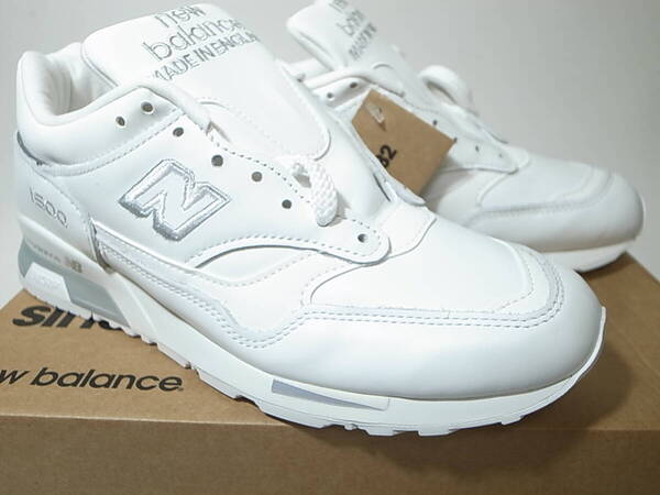 【送料無料 即決】NEW BALANCE UK製 M1500WHI 24.5cm US6.5新品オールレザー天然皮革 ホワイト 白 WHITE スムースレザー 英国製 イギリス製
