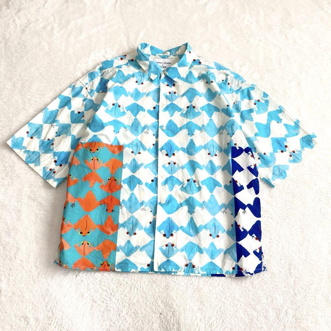 美品　ツモリチサト　ニコアンド　シャツ　半袖　オープンカラー　S レディース 美品 ツモリチサト ニコアンド シャツ 半袖 オープンカラー S