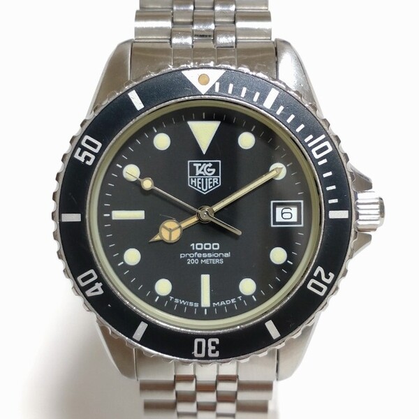 【稼働品】電池交換済み TAG HEUER タグホイヤー 1000シリーズ 980.013B メンズサイズ クオーツ ブラック文字盤 純正ベルト ヴィンテージ