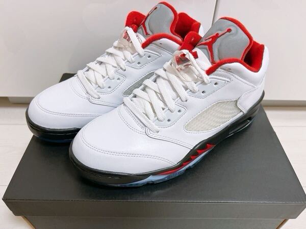 希少 新品 NIKE AIR JORDAN 5 LOW GOLF FIRE RED ナイキ エアジョーダン5 ロー ゴルフ シューズ ファイア レッド ホワイト 27cm