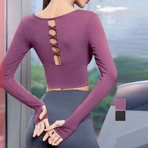 スポーツウェア レディース ヨガトップス XL ブラック