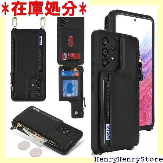 for Galaxy A53 5G SC-53C SC ファスナー ストラップ付き ショルダーケース ブラック 2136