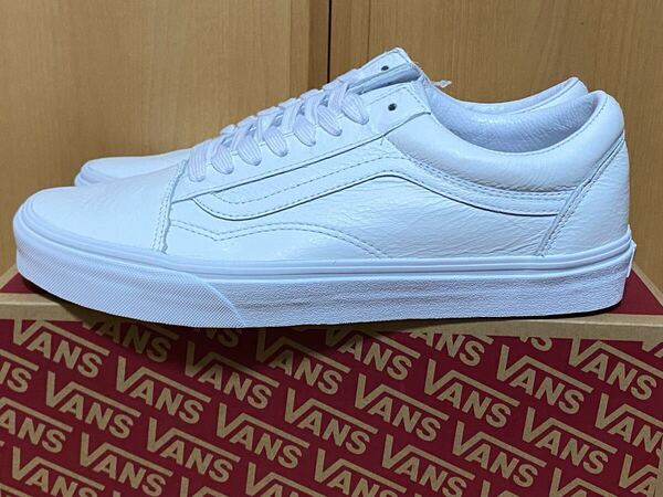 新品 国内正規品 USA企画 VANS OLD SKOOL US10.5 28.5cm PREMIUM LEATHER TRUE WHITE バンズ オールドスクール プレミアム レザー ホワイト