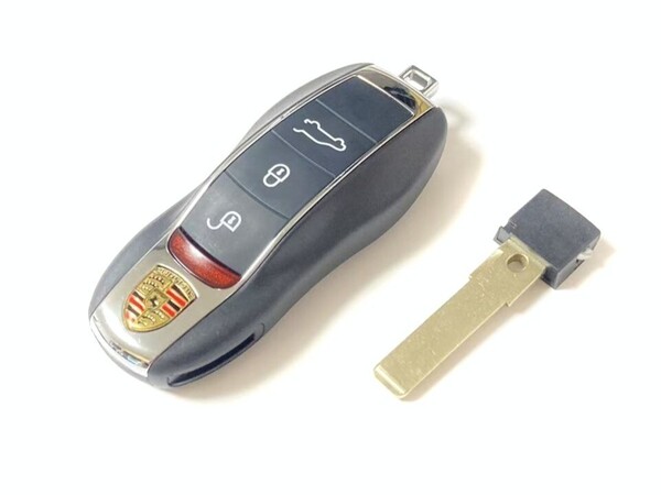 ★新品未登録 ポルシェ リモコンキー 7PP959753 315Mhz 3ボタン MCUシステム用 カイエン マカン パナメーラ キーレス 新品メカニカルキー付