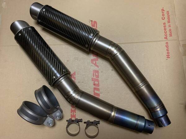 格安美品☆希少品☆スコーピオンSCORPIONカーボンチタンマフラー2本出しGPスタイル☆GSX1300R/ハヤブサ/隼(08〜17年式)☆アクラポビッチ