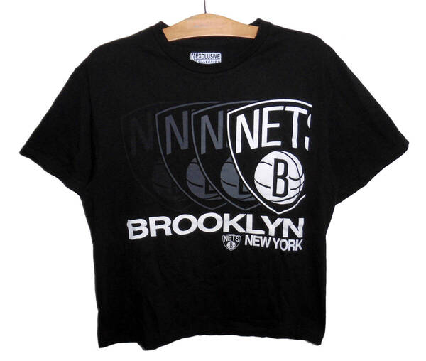 ☆EXCLUSIVE COLLECTION エクスクルーシブ NBA 公式グッズ NETS BROOKLYN ブルックリン ネッツ Tシャツ Mサイズ 黒 オフィシャル