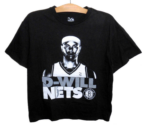 ☆Majestic マジェスティック NBA 公式グッズ BROOKLYN NETS ブルックリン ネッツ D-Will デロンウィリアムス Tシャツ M 黒 オフィシャル