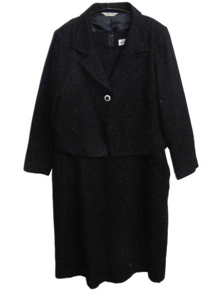 Λ極美品 Pierre cardin ピエールカルダン 冠婚葬祭 ブラックフォーマル ジャケット + ワンピース 11号 セット