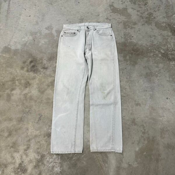 80s Levi's 501-0657 グレーデニム 先染め 内股シングル ヴィンテージ 初期 ブラックデニム リーバイス デニム ジーンズ 90s USA製 W82cm