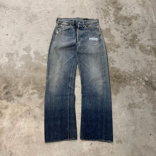 雰囲気抜群 希少 50s Levi's 503BXX 47モデル デニムパンツ インディゴ 47model ダブルエックス リーバイス 片面タブ期 ジャンク W74cm
