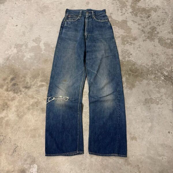 希少 50s Levi's 701XX 47Model デニムパンツ 濃紺 ヴィンテージ ジーンズ ジッパー コンマー ダブルエックス リーバイス 40s 片面タブ XS
