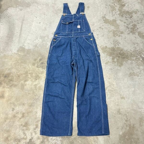 濃紺 50s 60s Red Camel デニムオーバーオール sanforized ヴィンテージ ワーク USA製 つなぎ 古着 インディゴ サロペット M相当