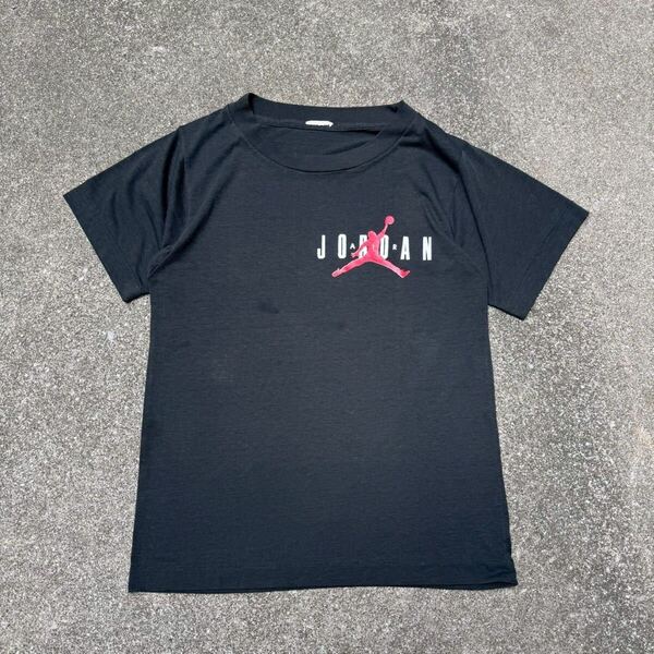 90s NIKE Jordan Tシャツ ブラック 半袖 マイケルジョーダン ヴィンテージ ブラック ジャンプマンロゴ 黒 アメリカ古着 ナイキ 80s S