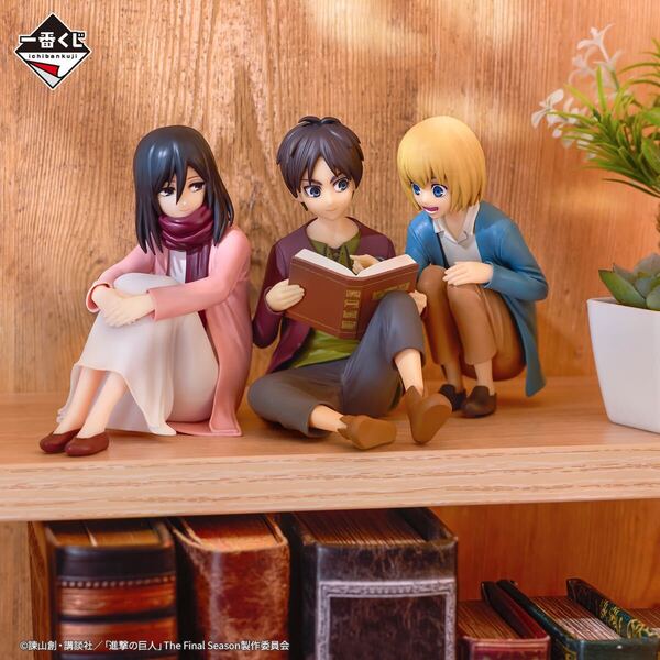 【新品・未開封】一番くじ 進撃の巨人~地鳴らし~A賞 エレン&ミカサ&アルミン フィギュア~壁の外の世界~