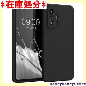 kwmobile スマホケース Xiaomi 11T ス - 極薄 TPU シリコン マイクロファイバー 黒色 508