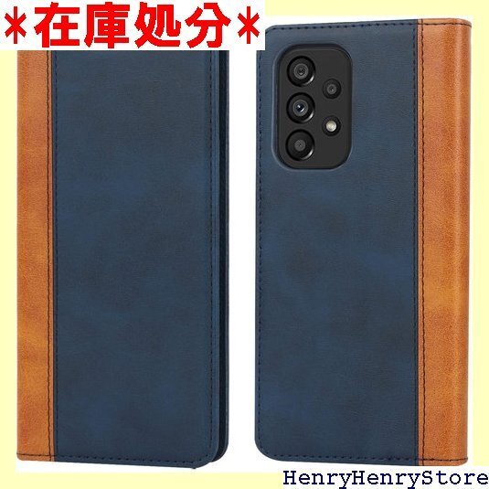 Havaya Galaxy A53 5G ケース Ga カード収納 SoftBank レザー-ブルー+イエロー 789