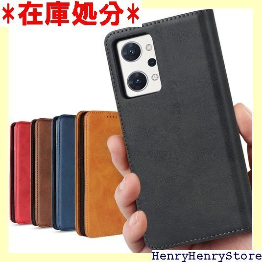 Oppo Reno7 A / Reno9 A ケース カード入れ スタンド機能 落ち着いた色 レトロ ブラック 823