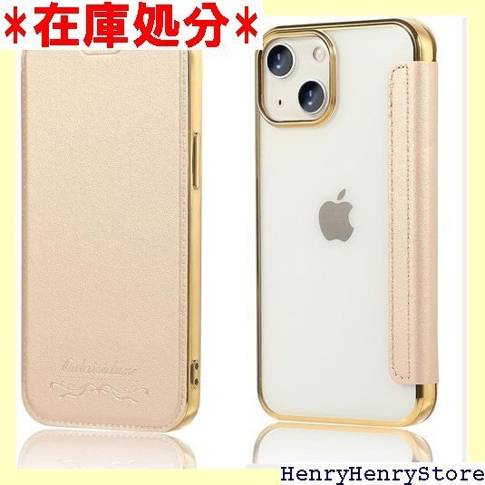 MuZiF iPhone15 用 ケース 手帳型 クリ イフォン15 用 手帳カバー iPhone 15きんいろ 1383