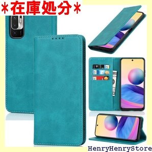 xiaomi redmi note 10 je ケース ー カードスロット、キックスタンド レザー スカイブルー 1389