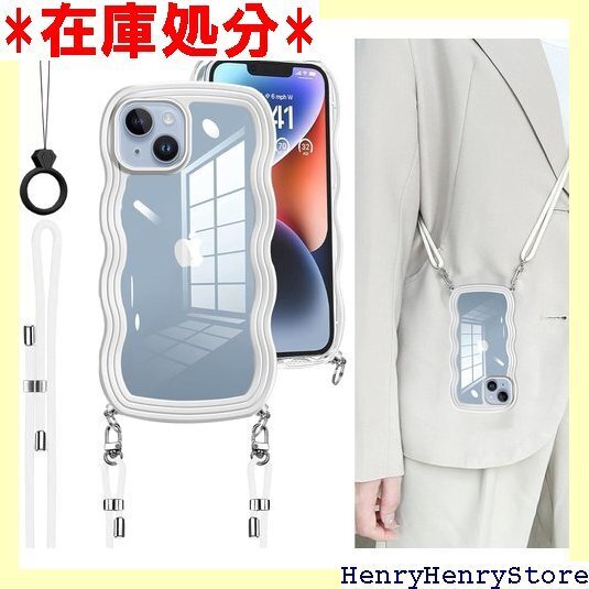 Ausrann iPhone 14/13 ケース スマ L規格 ワイヤレス充電 13/14 カバ-BW ホワイト 1596