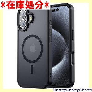 米軍規格・MagSafe対応 Gtsoho iPhon ル付き イフォン16用 カバー マグセーフ対応 ブラック 2102